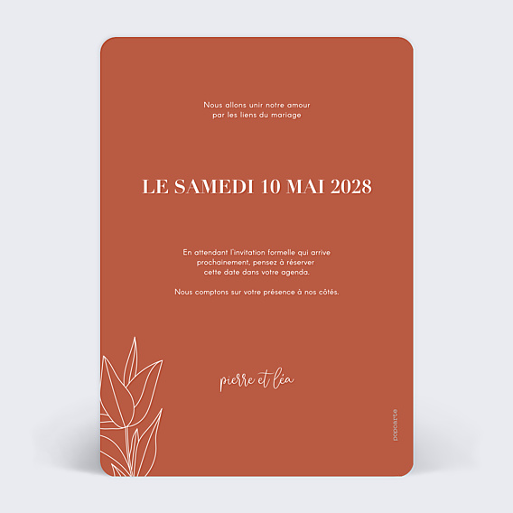 Save The Date Terracotta Flowers