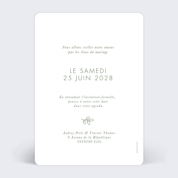 Save the date Jardin d'Hiver Verso