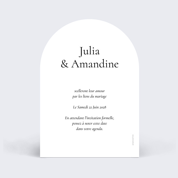Save the date Arche et date Verso