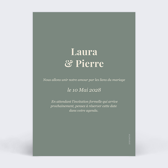 Save the date Evidence Original Verso