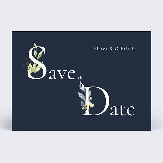 Save The Date Lettrines Botaniques