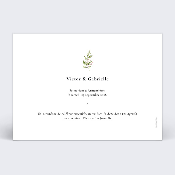 Save The Date Lettrines Botaniques