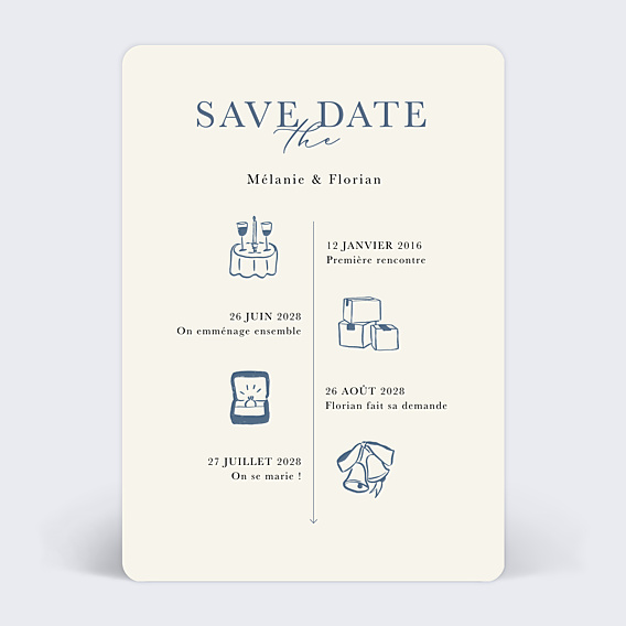 Save the date Petite Timeline