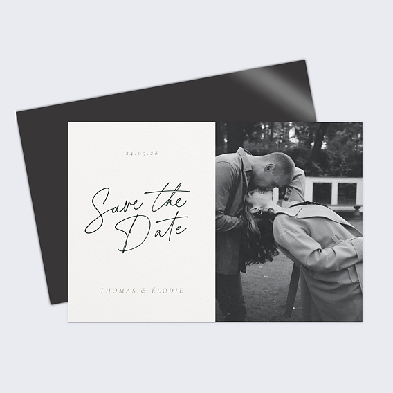 Save the date Élégant Black and White
