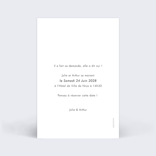 Save the date Etiquette poudrée Verso