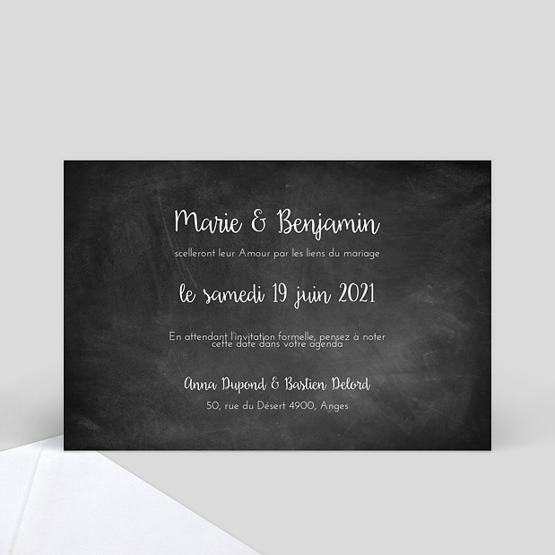 Save the Date Jolie Craie Verso