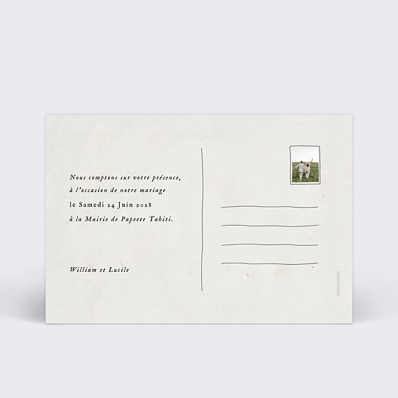 Save the date Carte Postale Vintage Verso