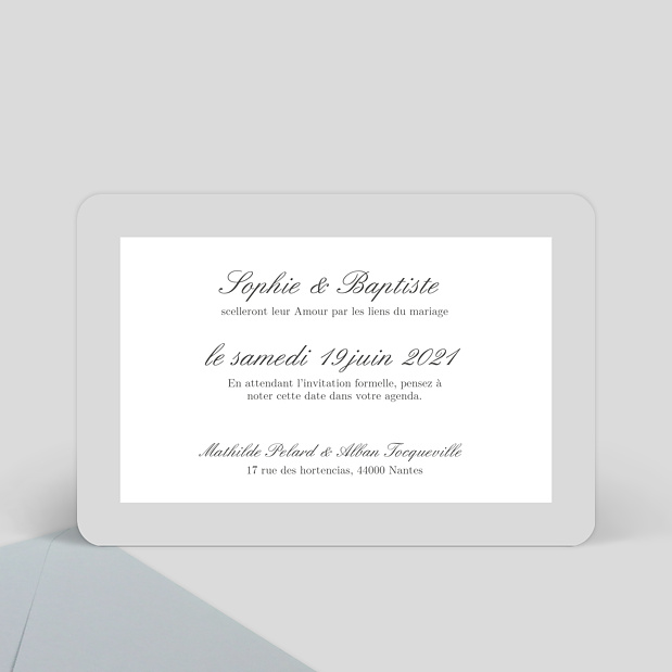 Save the date bandeau gris Verso