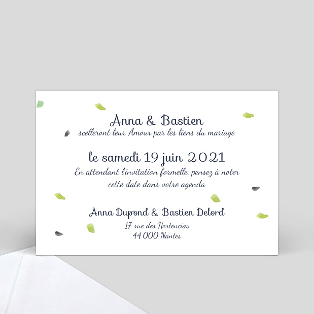 Save the date couronne aquarelle Verso