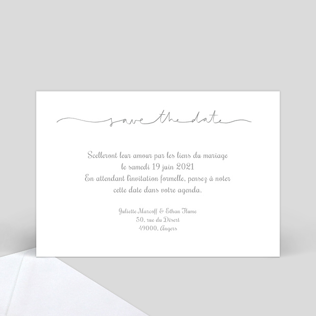 Save the date Lettres chic Verso