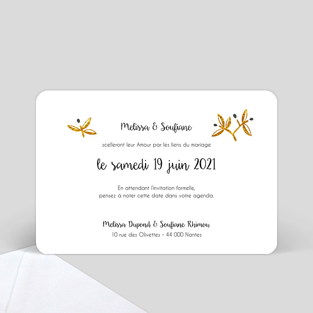 Save the Date Oliviers Verso