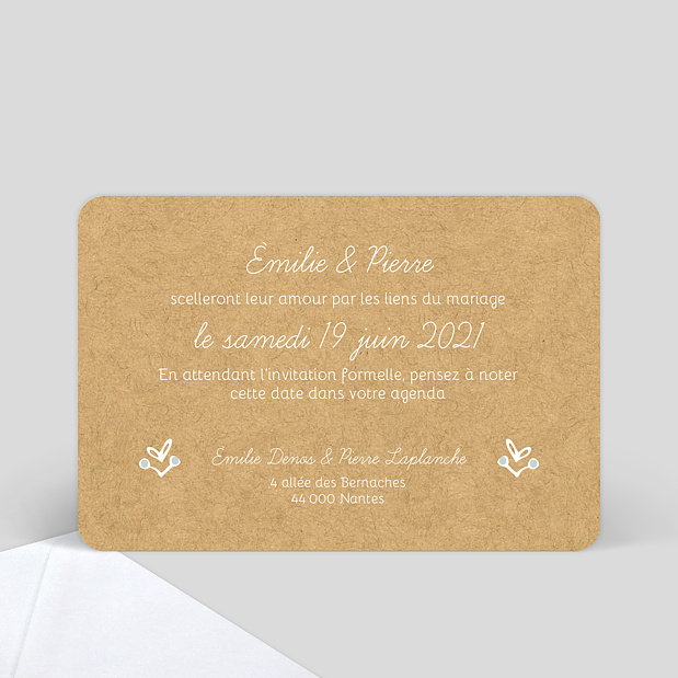 Save the date timeline dentelle Verso