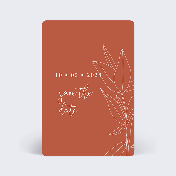 Save the date Terracotta Flowers