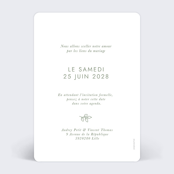 Save The Date Jardin d'Hiver