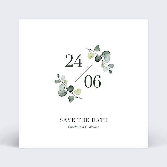 Save the date Eucalyptus