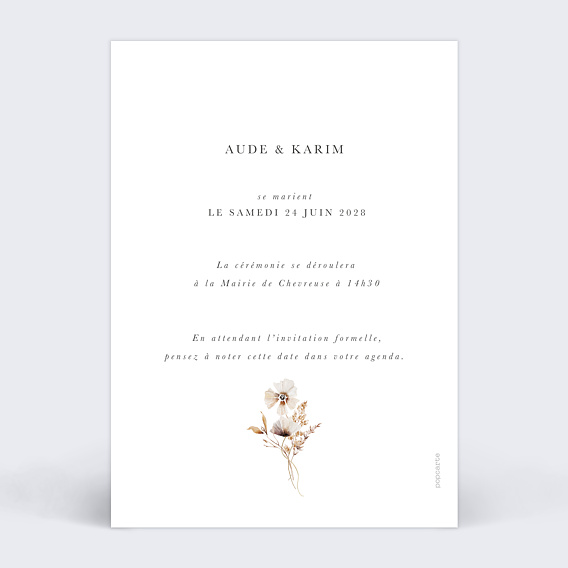 Save the date Jardin Sauvage Verso