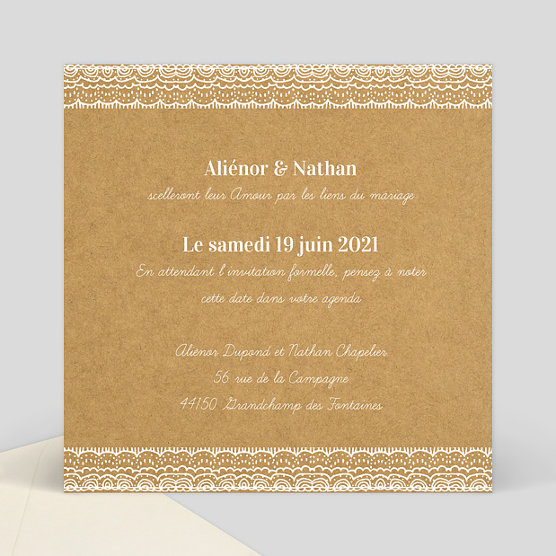 Save the Date Fleurs des Champs Verso