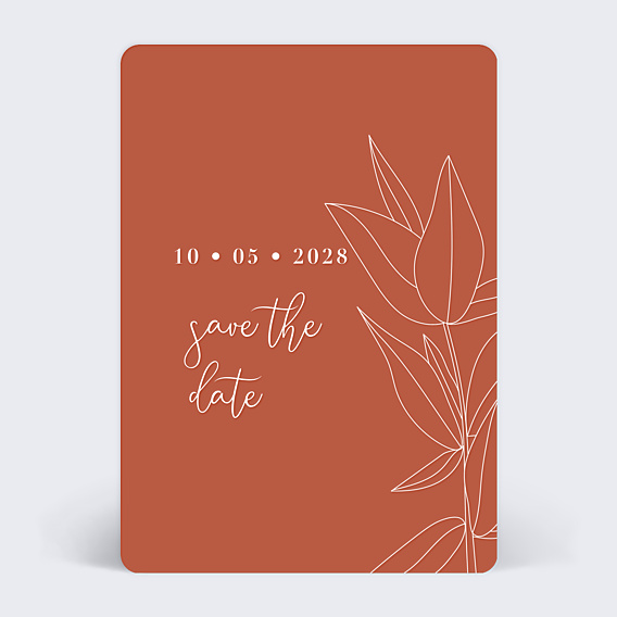 Save the date Terracotta Flowers