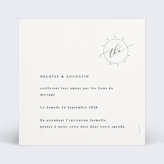 Save the date Tampon Verso