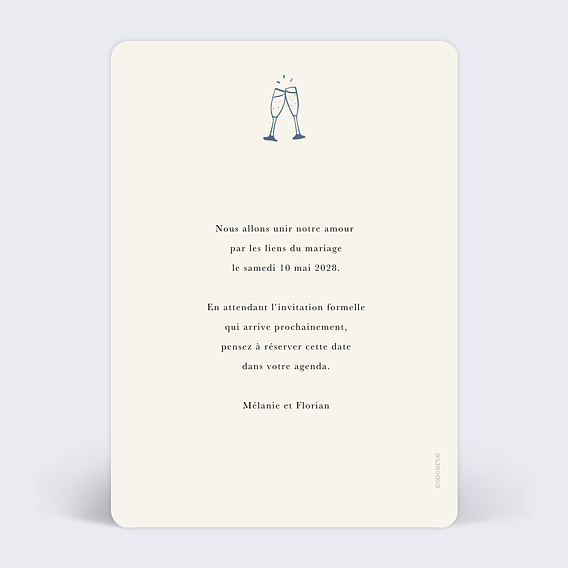 Save the date Petite Timeline Verso