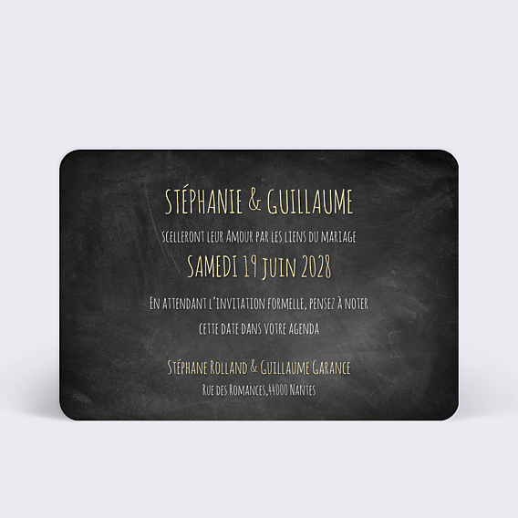 Save The Date Ardoise