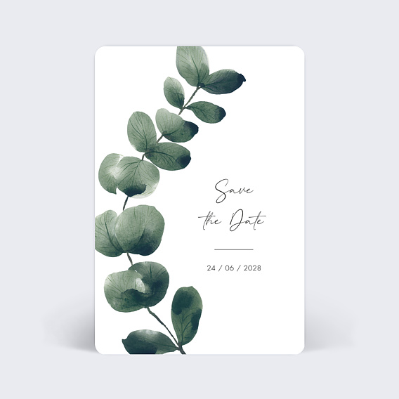 Save the date Branche d'Eucalyptus