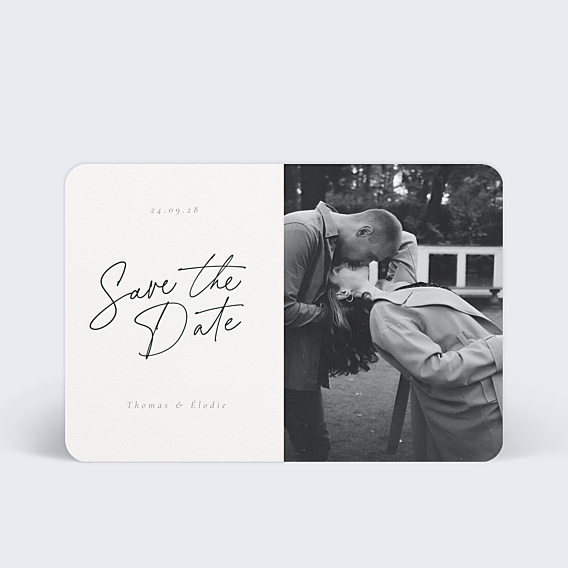 Save The Date Élégant Black and White