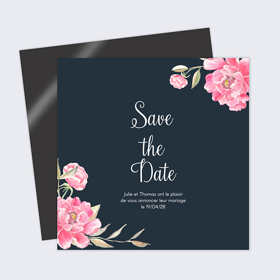 Save the date Dark Peony
