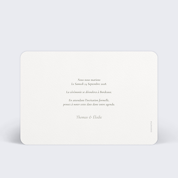 Save The Date Élégant Black and White