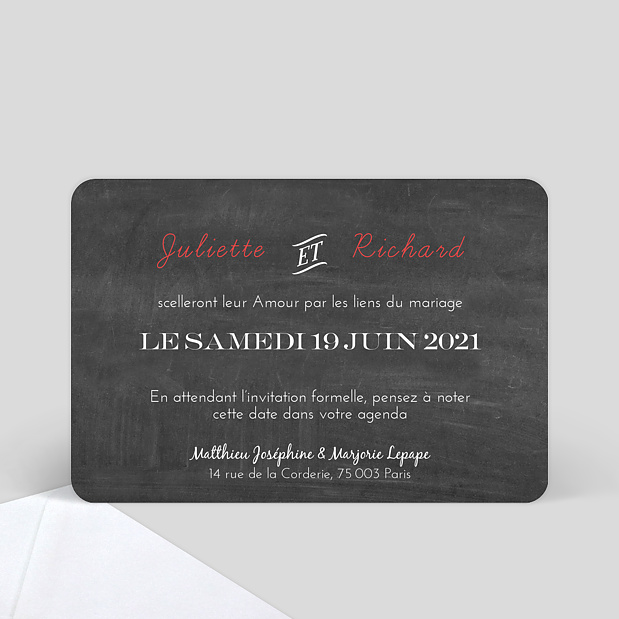 Save the Date Polaroïd Verso