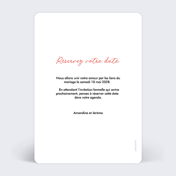 Save the date Bref on se marie Verso