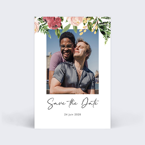 Save The Date Bouquet Aquarelle