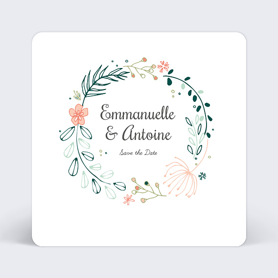 Save the date Couronne de fleurs