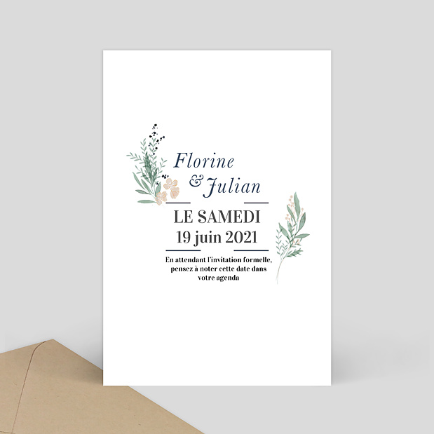 Save the Date Couronne de Laurier Verso
