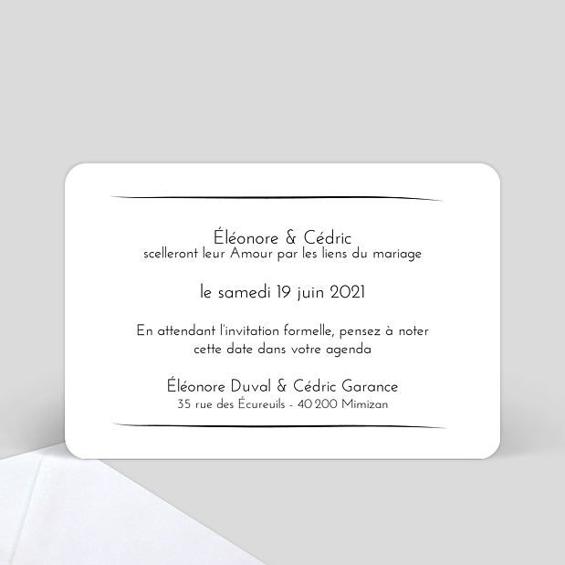 Save the Date Timeline Calligraphie Verso