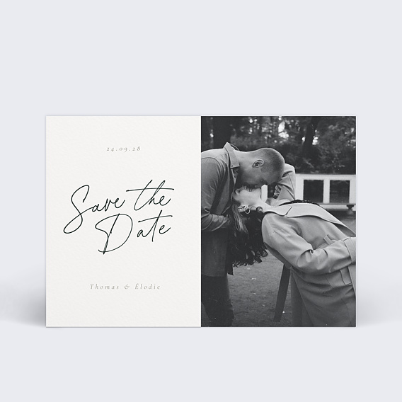 Save The Date Élégant Black and White