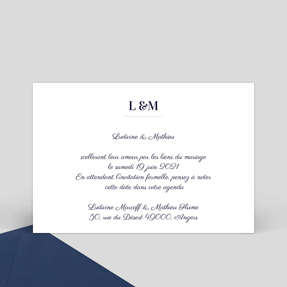 Save the date Jolie Lavande Verso