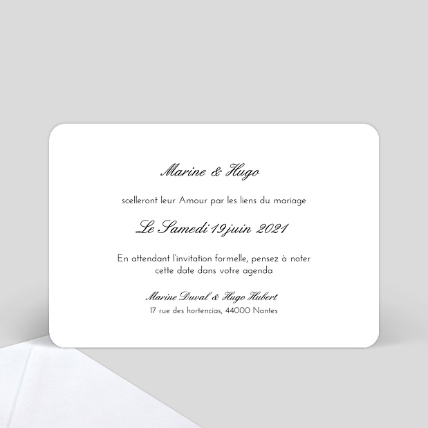 Save the Date Classique Verso