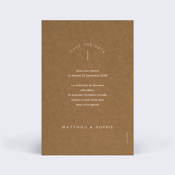Save the date Kraft Élégant Verso