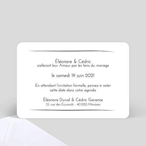 Save the date Timeline Calligraphie Verso