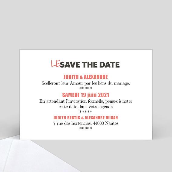 Save the date Affiche de Film Verso