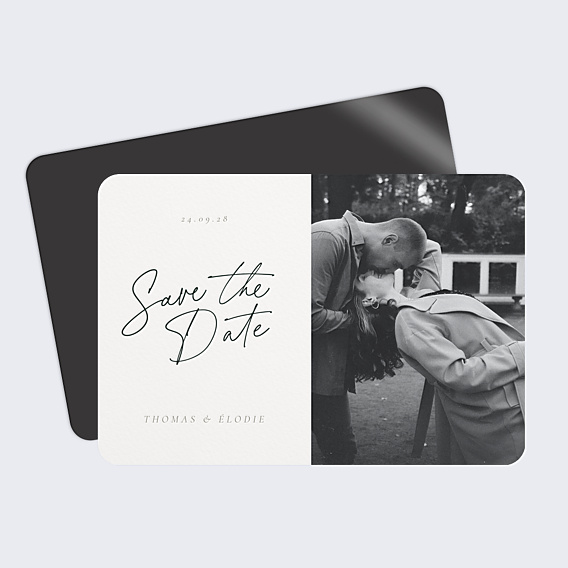 Save The Date Élégant Black and White