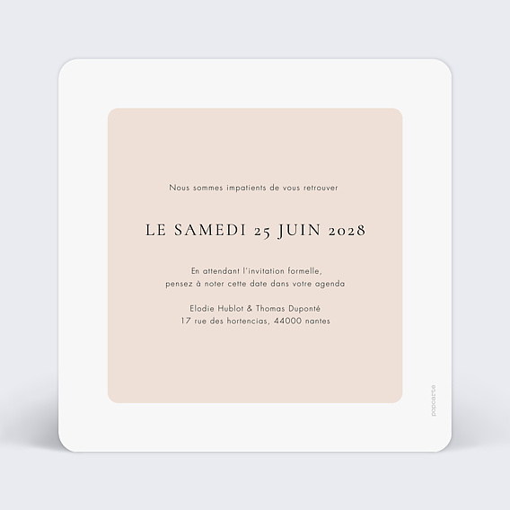 Save the date Gourmandise Verso