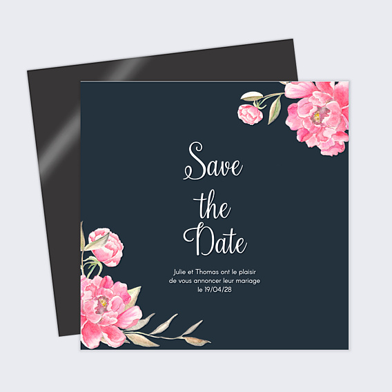 Save The Date Dark Peony