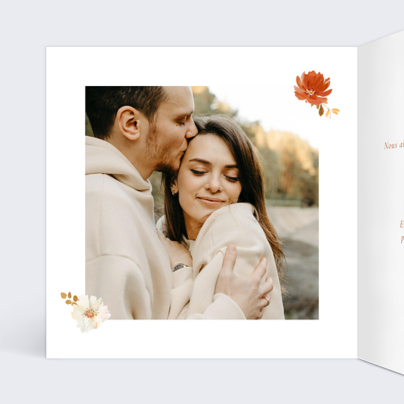 Save the date Couronne Bouquet Parfumé Intérieur Gauche