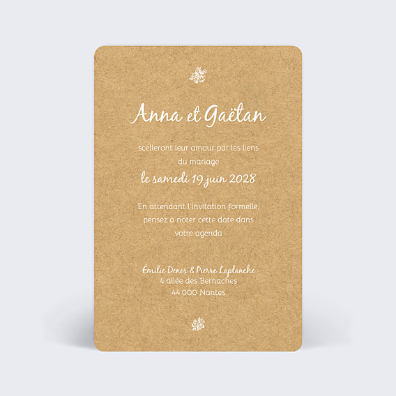 Save The Date Jolie dentelle