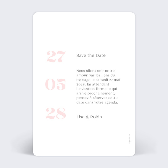 Save the date Date Verticale Verso