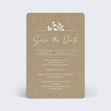 Save the Date Bouquet Champêtre