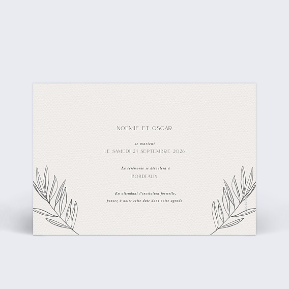 Save the date Délicatesse Verso