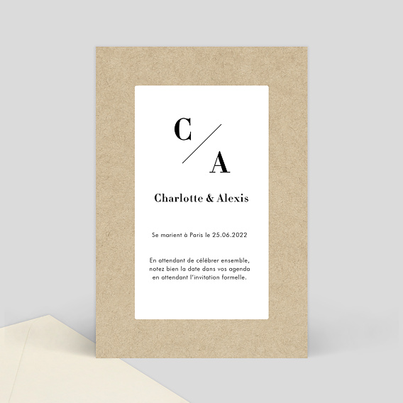 Save the date Authentique Verso